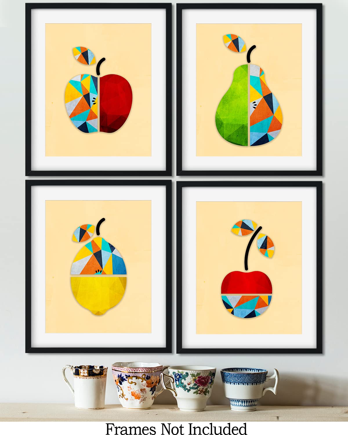Modern Fruit Geometric Wall Art - Boho Kitchen & Dining Decor for Home