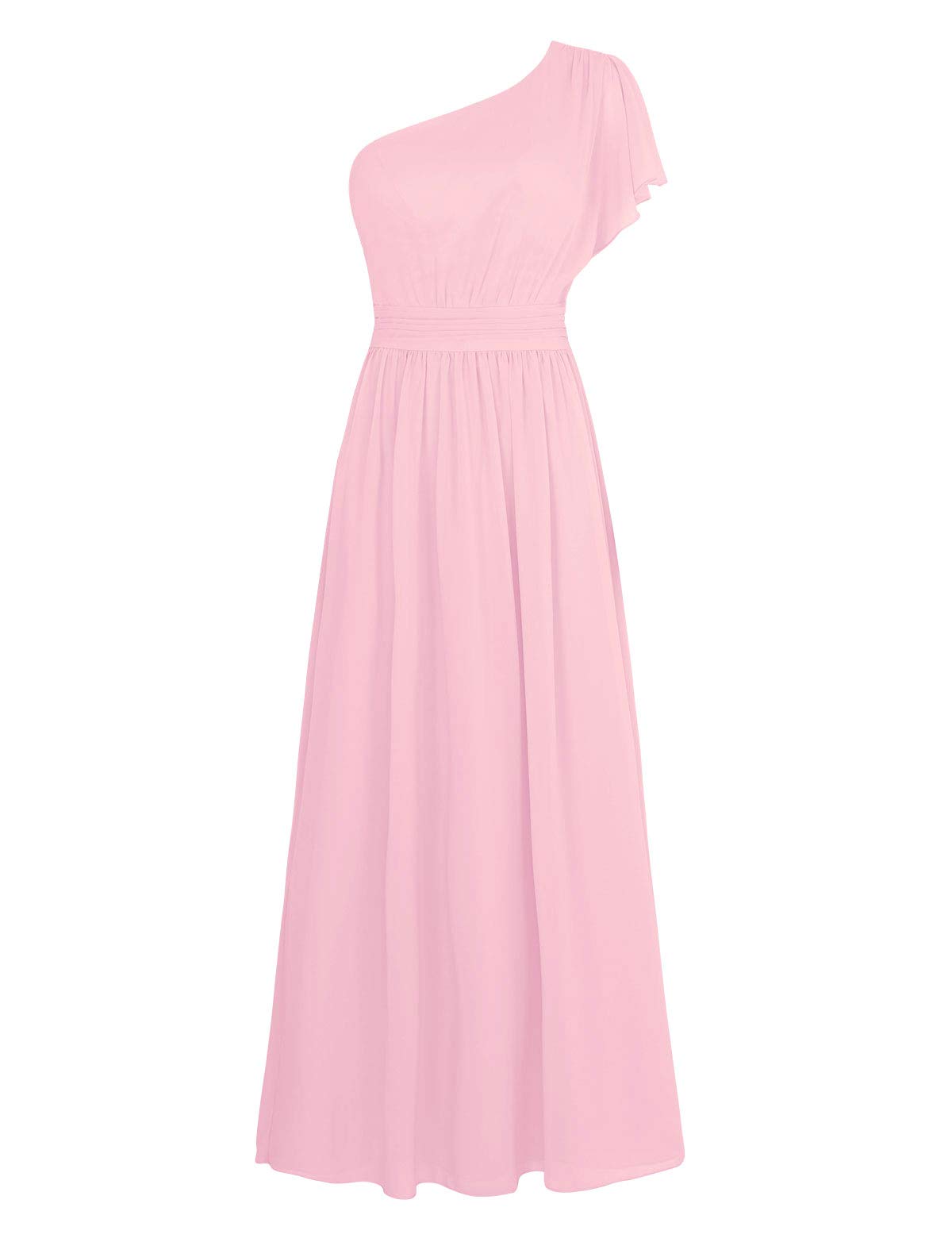 Elegant Off-The-Shoulder Chiffon Bridesmaid Dress for Women - Long Formal Evening Gown for Prom, Wedding Party & Special Occasions