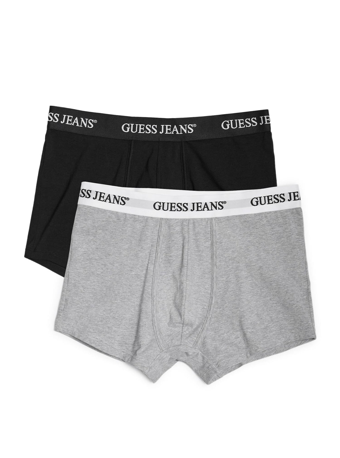 Guess Jeans Black & Grey 2 Pack Men's Underwear Trunks - Soft Cotton Boxer Briefs for Everyday Comfort & Lounge Wear