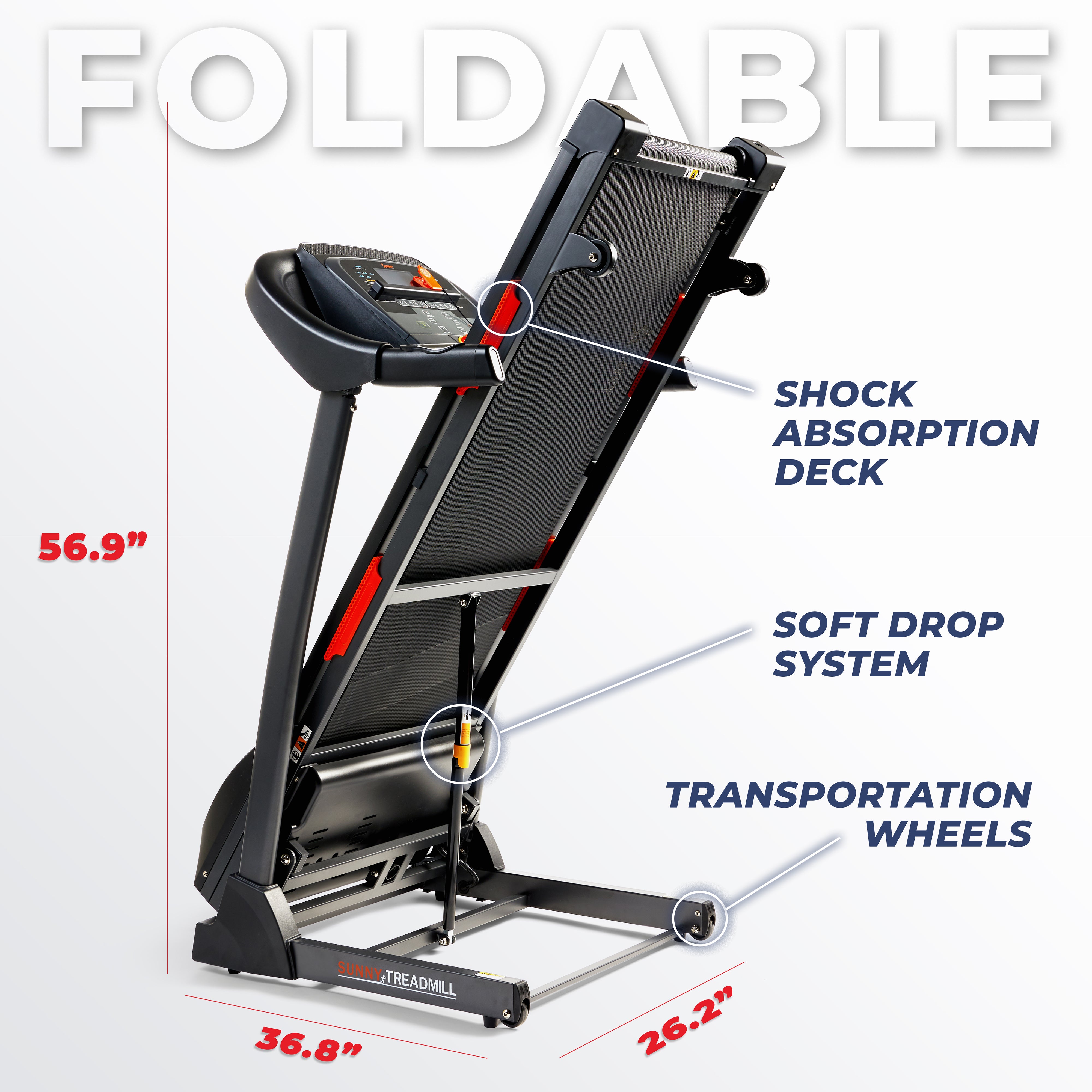 Premium Folding Auto Incline Smart Treadmill with Bluetooth - SunnyFit® App Compatible for Home Gym & Cardio Workouts