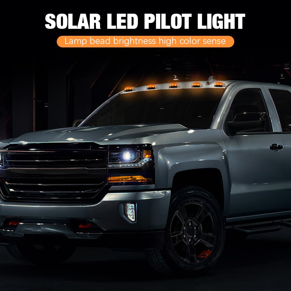 2025 Solar Truck Cab Lights - No Drill, 7 Colors, Vibration Sensor & App Control for Off-Road Adventures