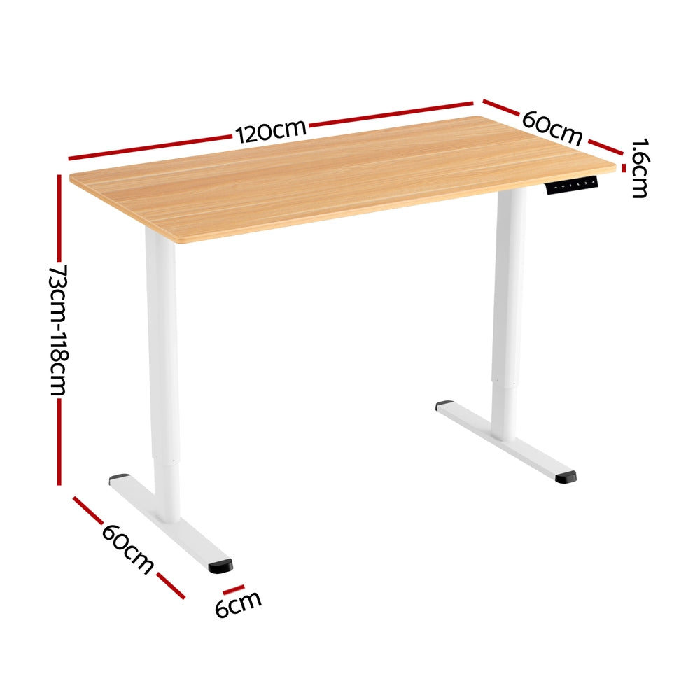 120CM Artiss Electric Standing Desk - Adjustable Height Sit Stand Desk for Home Office, Computer Workstation | Perfect for Remote Work, Gaming & Study