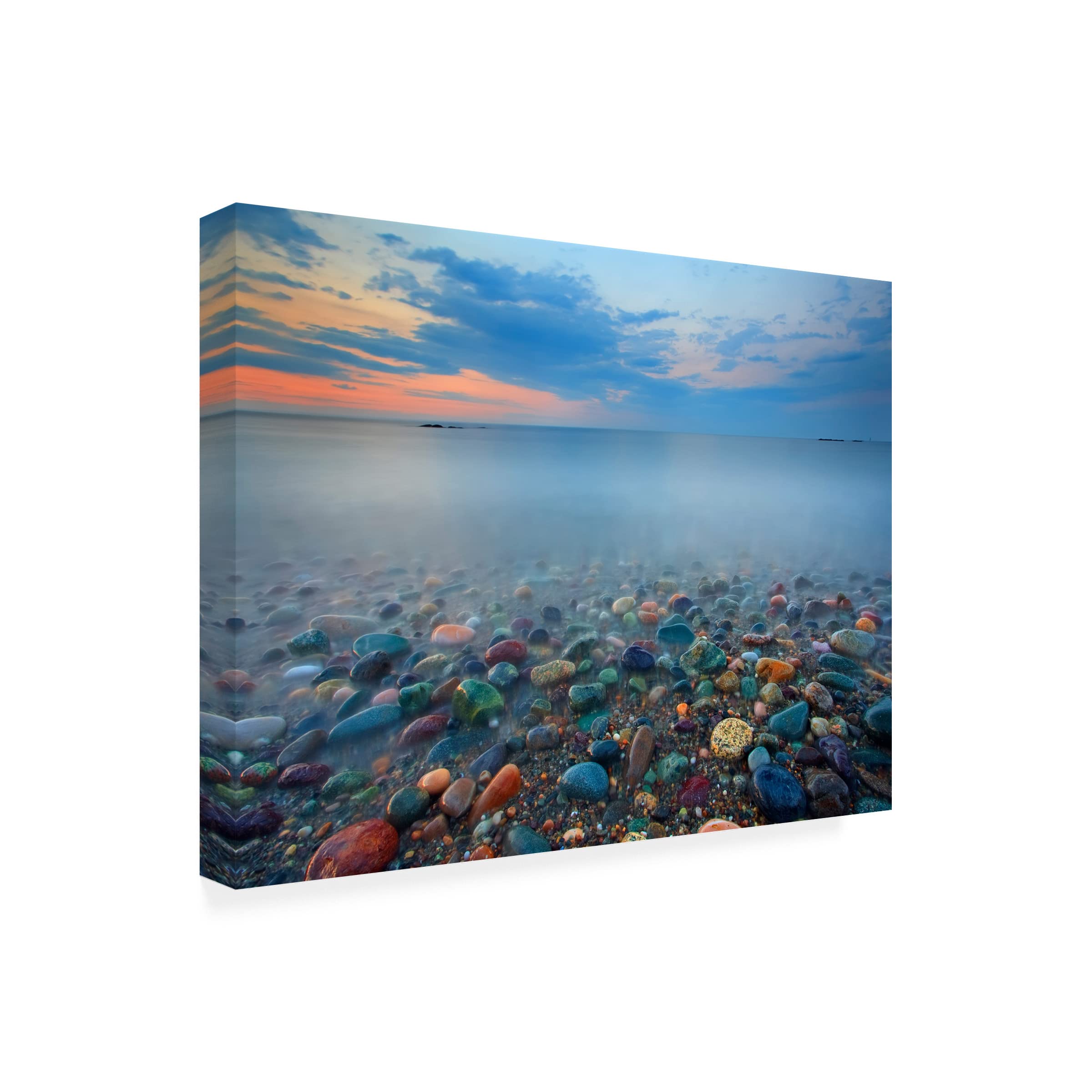 Patrick Zephyr 'Candy Coast' Framed Canvas Wall Art - Vibrant Beach Landscape Painting for Living Room, Bedroom & Office Decor