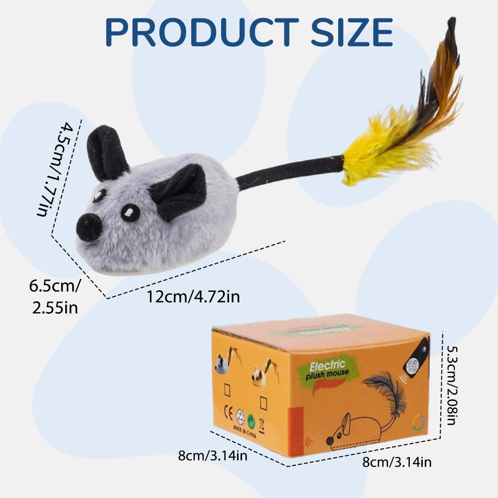 2024 New Interactive Remote Control Electronic Cat Toy Mouse - Squeaky Moving Toy for Indoor Cats, Self Play Exercise & Birthday Gift (Yellow) - Perfect for Playtime, Training & Keeping Cats Active