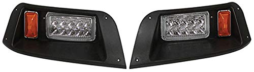 RHOX EZGO TXT Golf Cart LED Headlights with Bezels - Compatible with 1996-2013 Models | Bright Lighting for Night Golfing & Campground Use