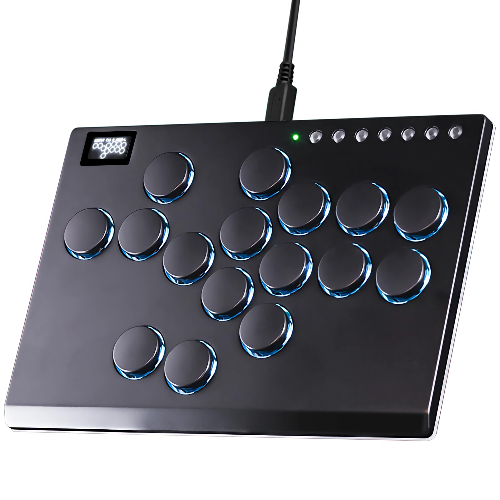 Sehawei All Metal Arcade Stick - 16-Key Fighting Game Controller with Custom RGB Lighting & Turbo Mode | Compatible with PC, PS3, PS4, Nintendo Switch & Steam | SOCD Cleaner Support (Black) | Perfect for Street Fighter, Tekken & Competitive Esports Gaming