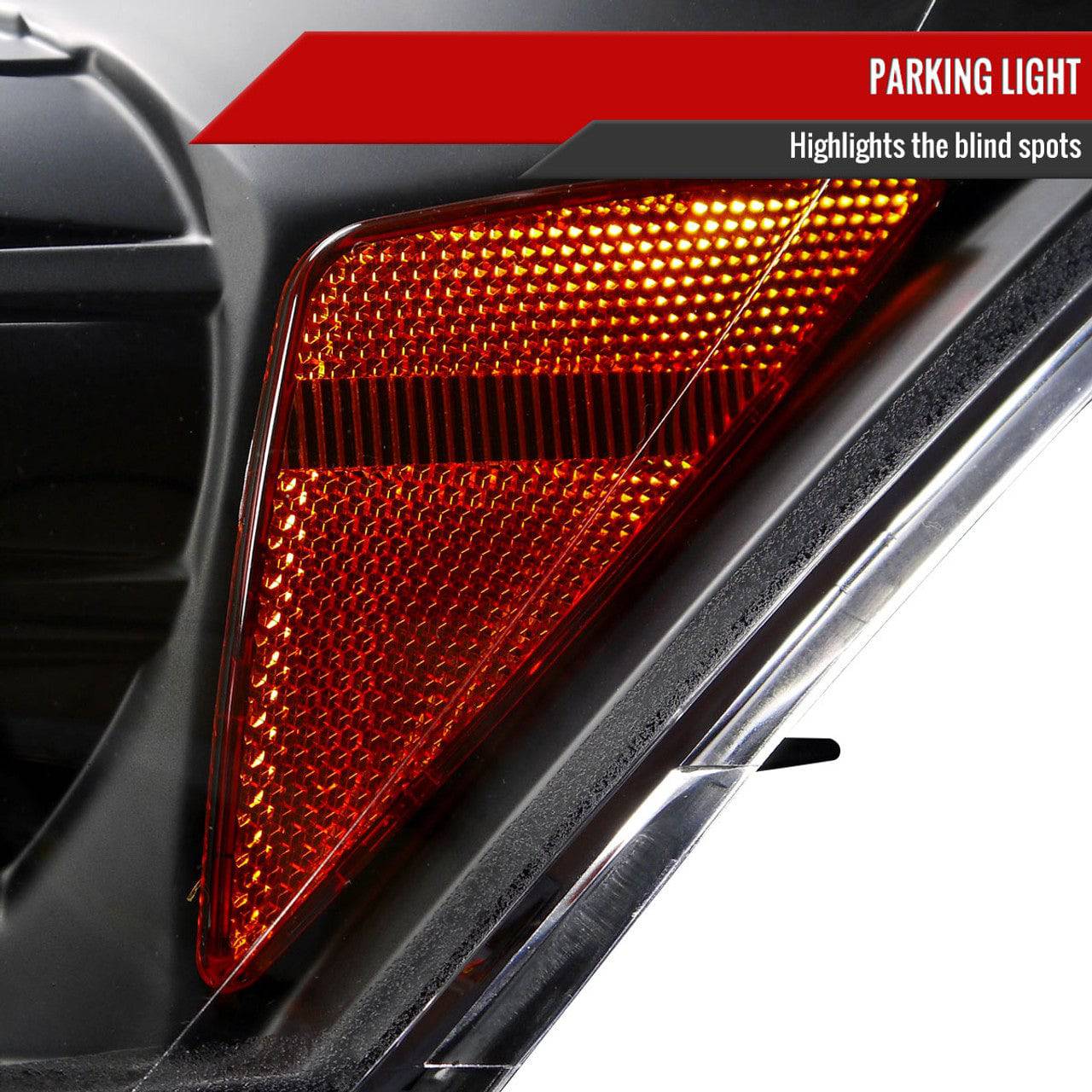 2008-2012 Honda Accord Sedan LED Projector Headlights with Halo Ring, LED Light Strip & Turn Signal - Matte Black Housing & Clear Lens - Upgrade for Night Driving & Style Enhancement