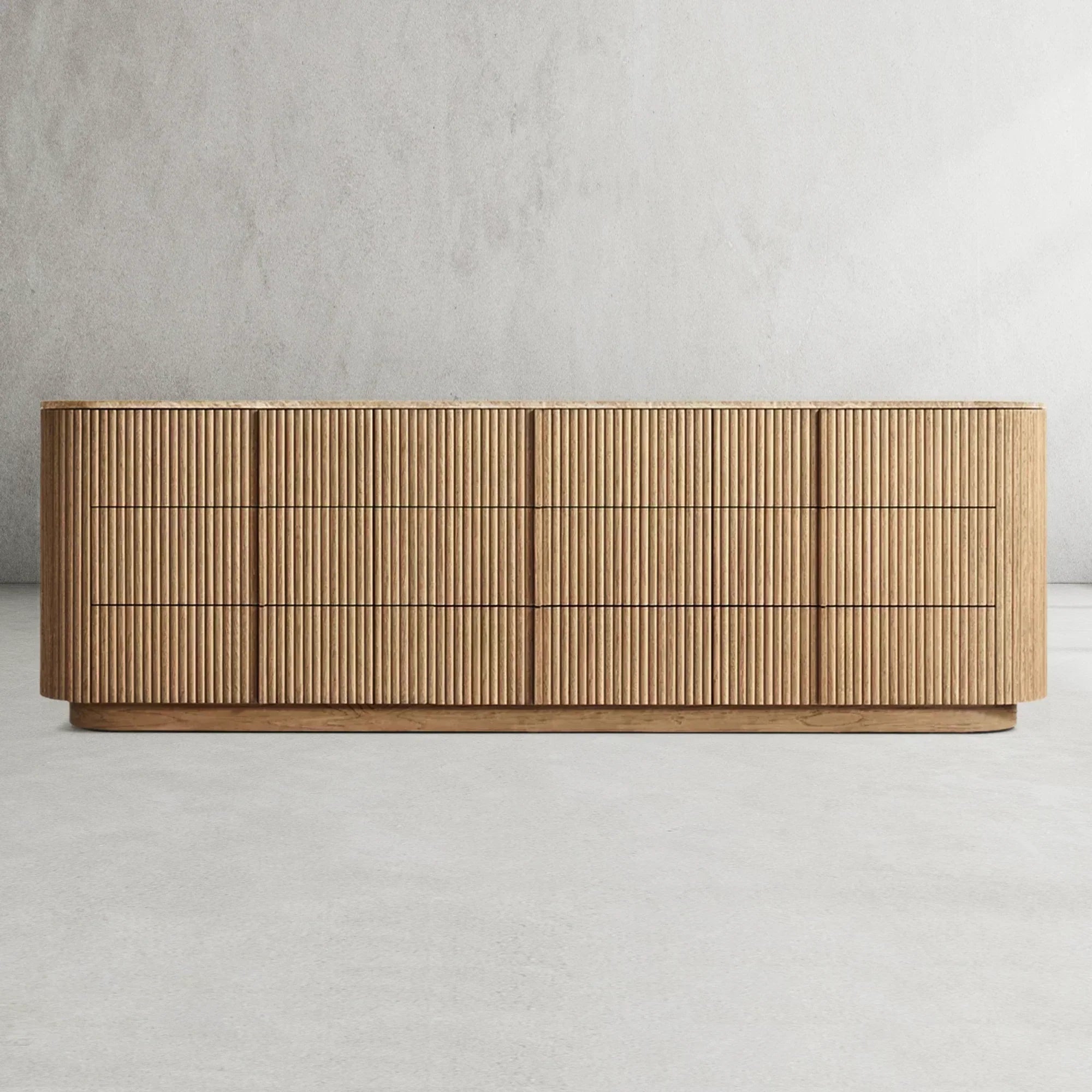 Modern 9-Drawer Stone Dresser - Mulholland Bedroom Furniture for Storage & Organization - Perfect for Master Bedroom, Guest Room, or Apartment Living
