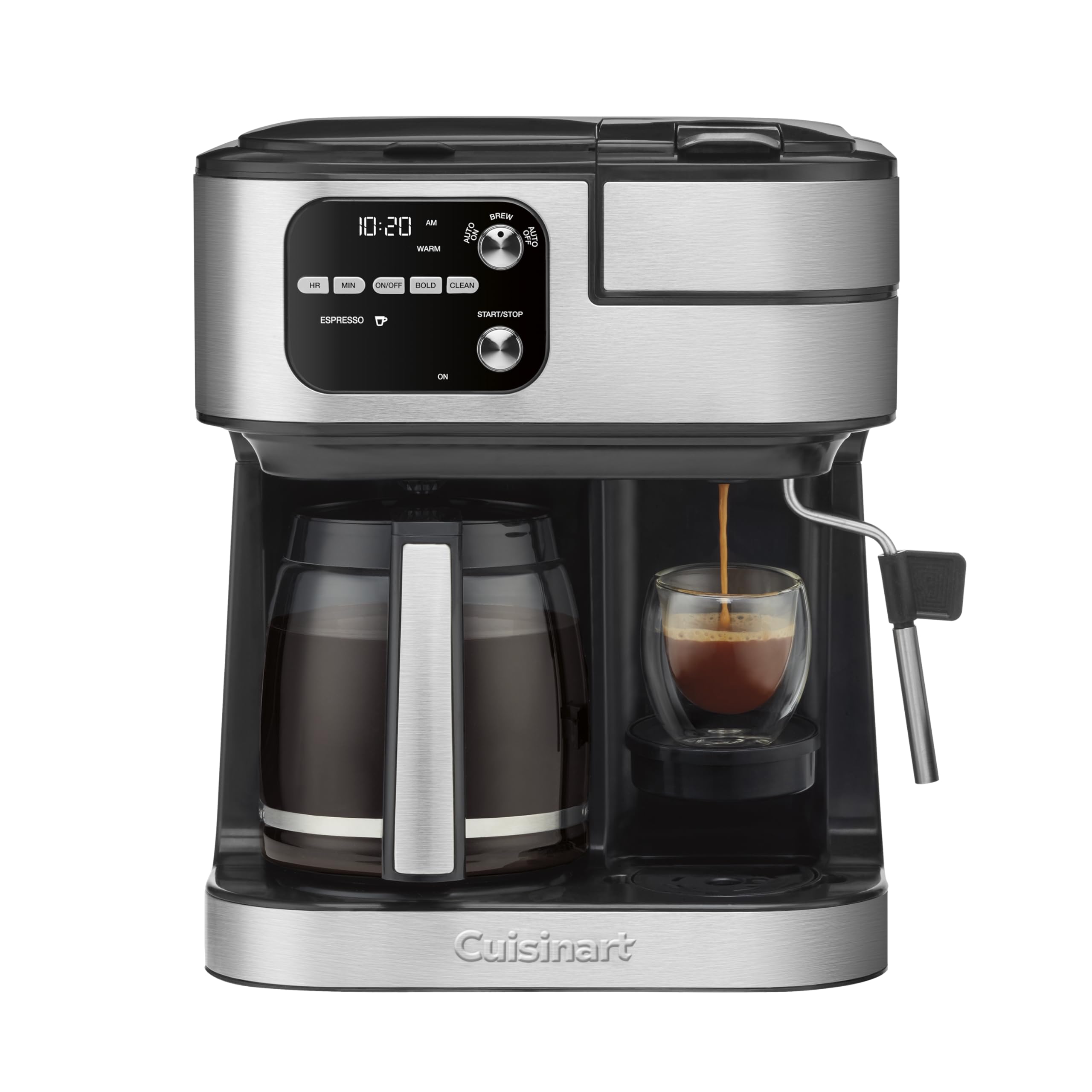 Premium Cuisinart 4-in-1 Coffee Maker Machine - Single Serve, Espresso & Nespresso Capsule Compatible with 12-Cup Glass Carafe (Black, SS-4N1NAS) - Perfect for Home Barista, Office Coffee Station & Entertaining Guests