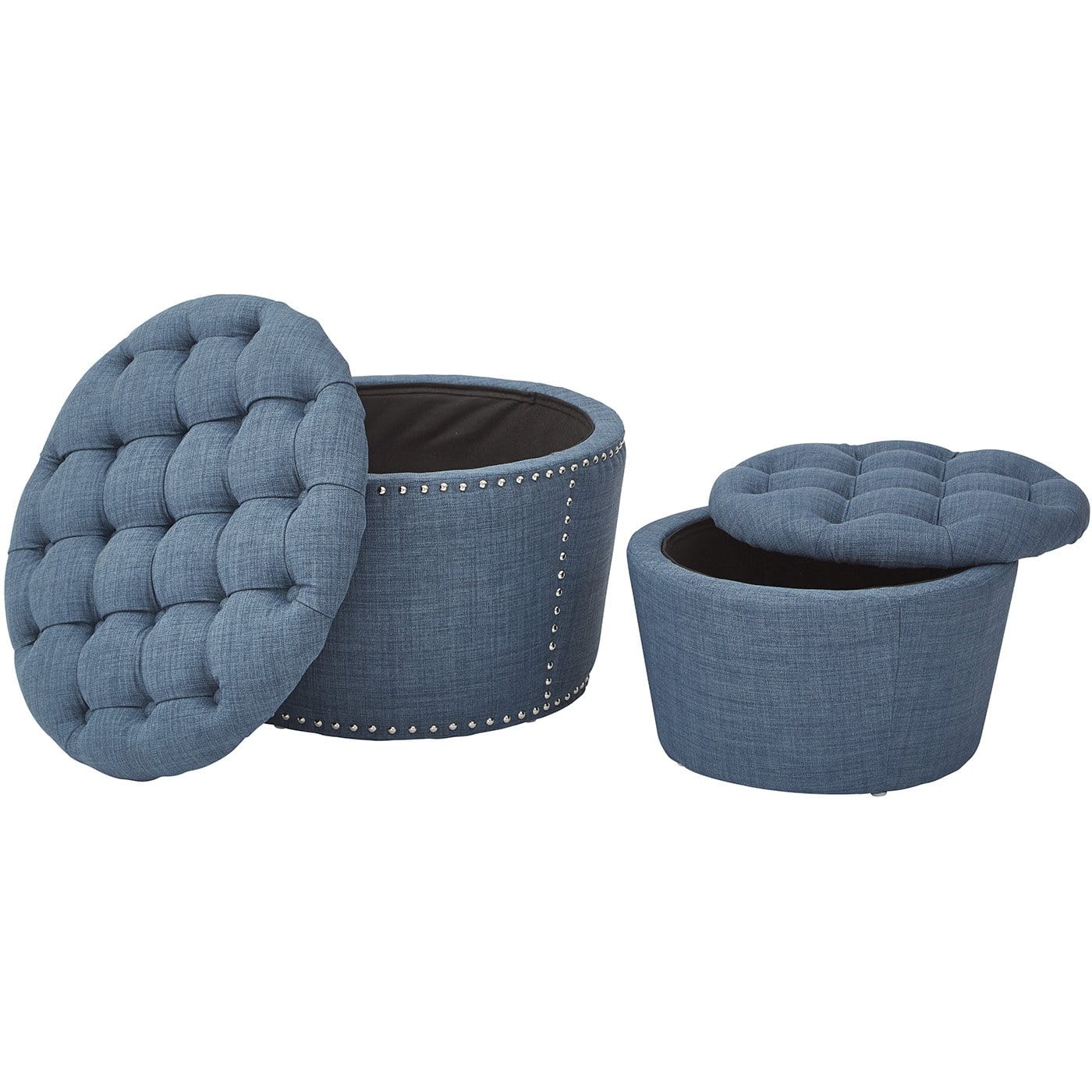 Office Star OSP Accents Lacey Tufted Storage Set [SB239] - Stylish Fabric Storage Bins for Home Office Organization, Closet Storage & Nursery Decor