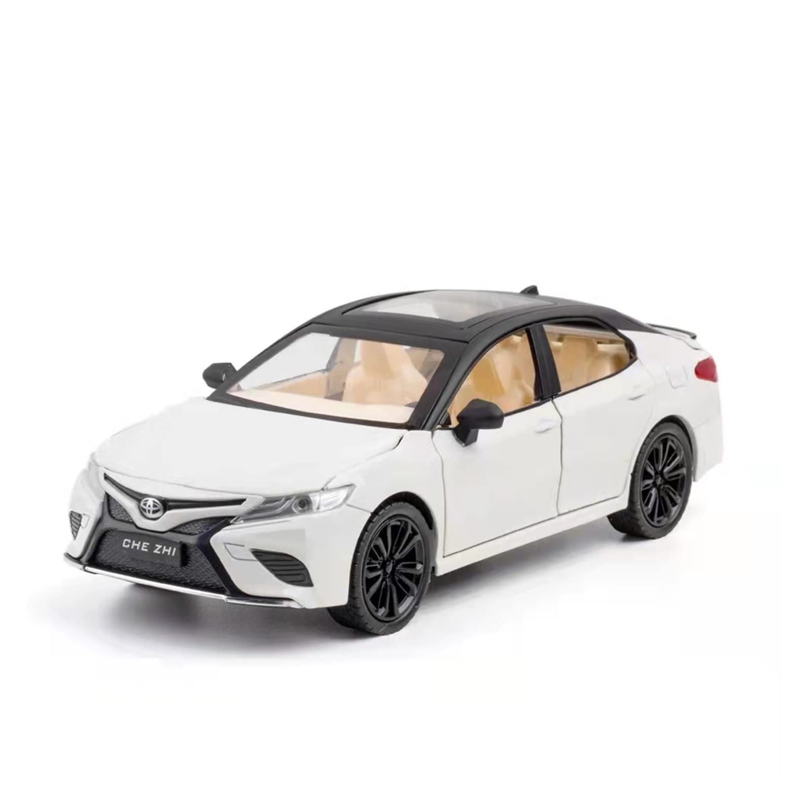 1:24 Scale Alloy Toyota Camry Model Car - Realistic Simulation Sports Car with Sound & Light Effects - Premium Collectible Toy for Kids & Adults - Perfect Gift for Car Enthusiasts (Silver) - Great for Birthday Gifts, Home Decoration, and Car Collection Displays