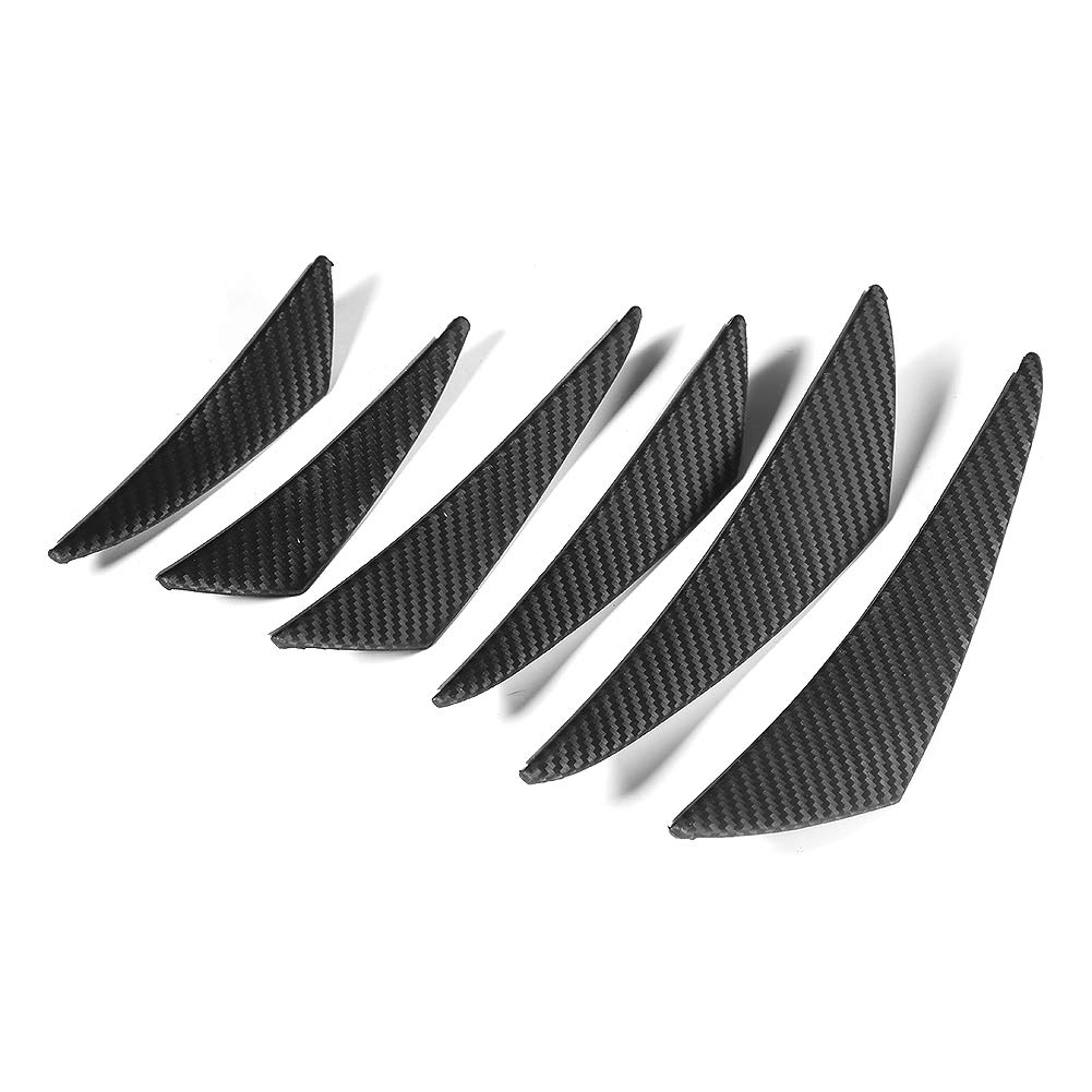6pcs Universal Front Bumper Canards - Car Exterior Lip Splitter Diffuser Fins & Valence Spoiler for Enhanced Aerodynamics - Perfect for Sports Cars & Tuner Vehicles