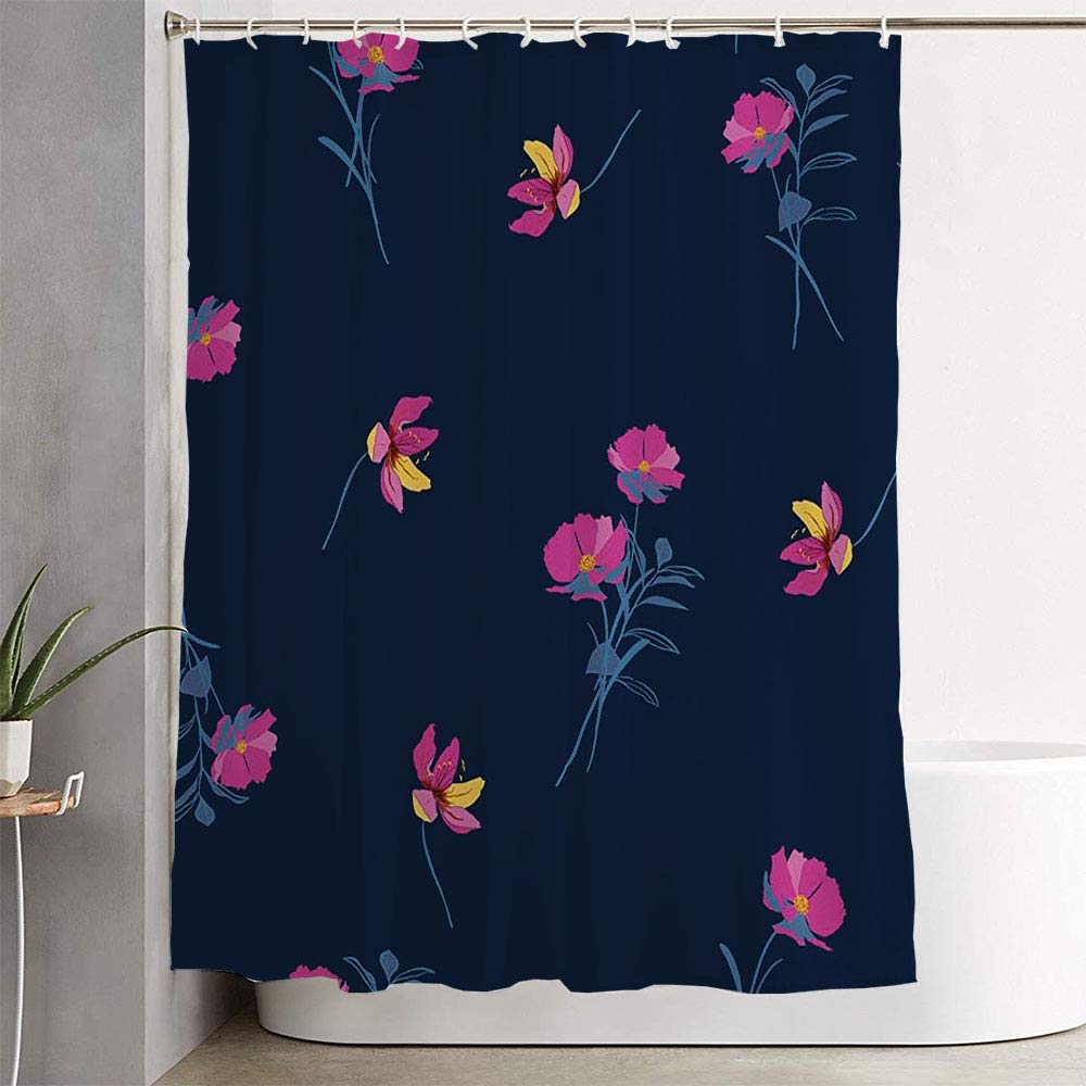 Waterproof Leaf Pattern Shower Curtain 72