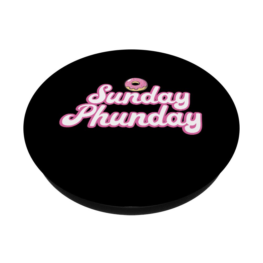 Funny Donut Lover T-Shirt - Sunday Phunday Phish Design with Swappable PopGrip for PopSockets | Perfect Gift for Donut Enthusiasts & Music Fans | Wear to Concerts, Parties & Casual Outings