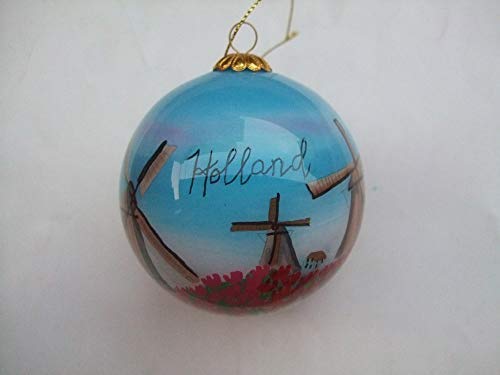 Hand-Painted Blown Glass Christmas Ornament from Holland - Original Artwork with Gift Box - Perfect for Holiday Decor, Tree Trimming & Festive Gift Giving