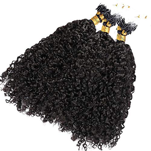 100 Strand Micro Loop Curly Hair Extensions - Brazilian Human Hair Microlinks - 26