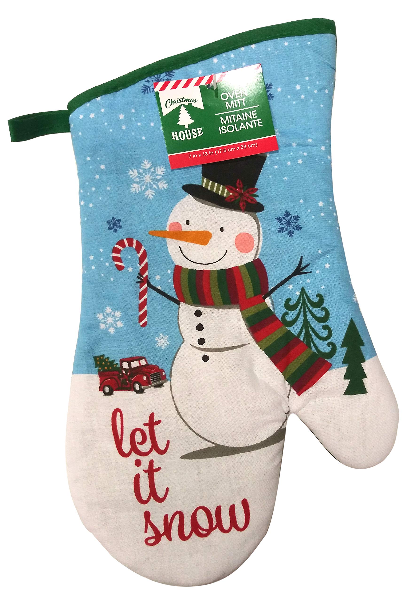 Christmas Holiday Baking Kitchen Linen Set (6 Piece) - 2 Kitchen Towels, 2 Pot Holders, 1 Oven Mitt, 1 Magnetic Dry Erase Recipe Planner - Perfect for Holiday Cooking, Baking & Kitchen Organization