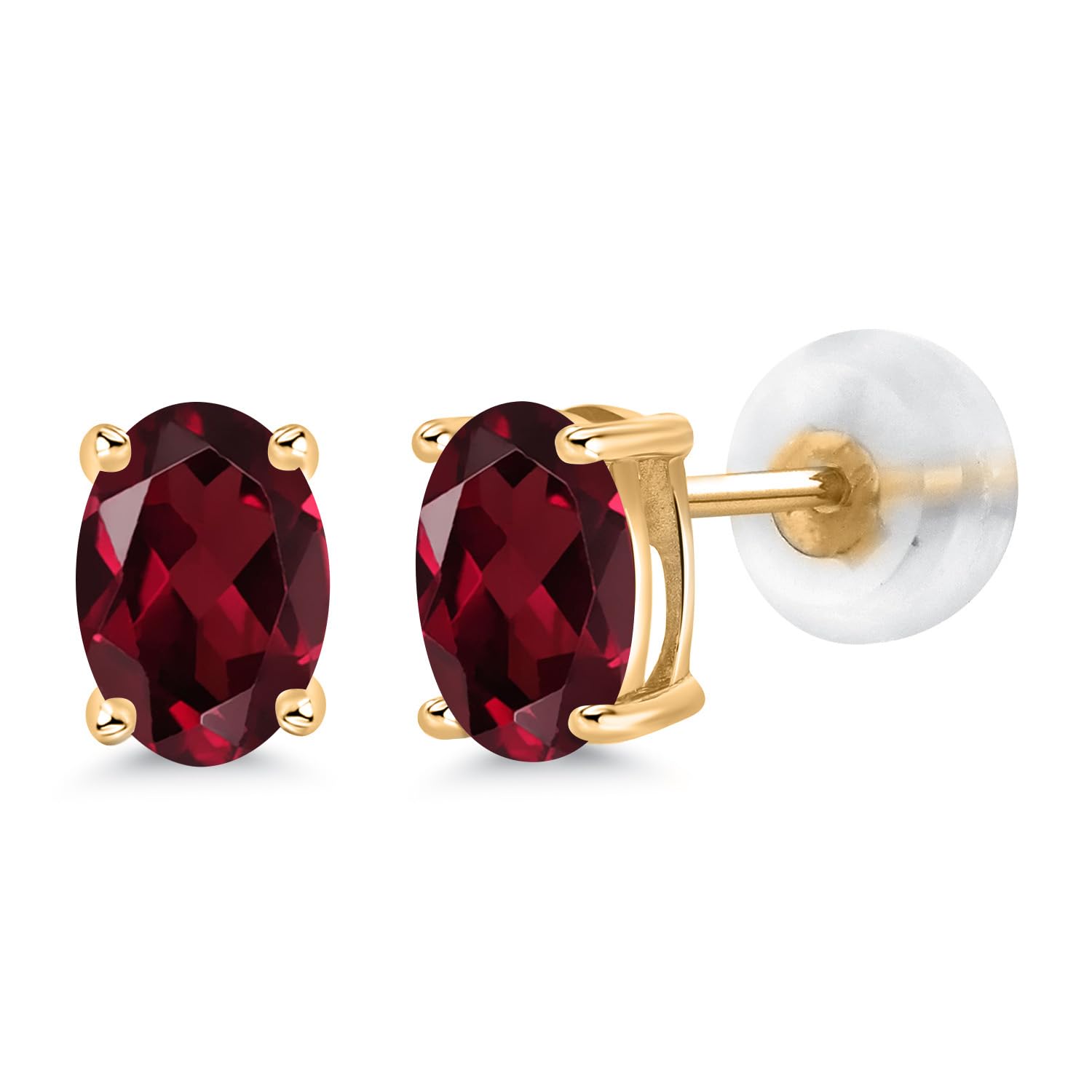 14K Gold Oval Gemstone Birthstone Stud Earrings for Women & Men | 6x4mm Oval Cut | Fine Jewelry Gift for Mom, Wife, Her | Perfect for Birthdays, Anniversaries & Special Occasions