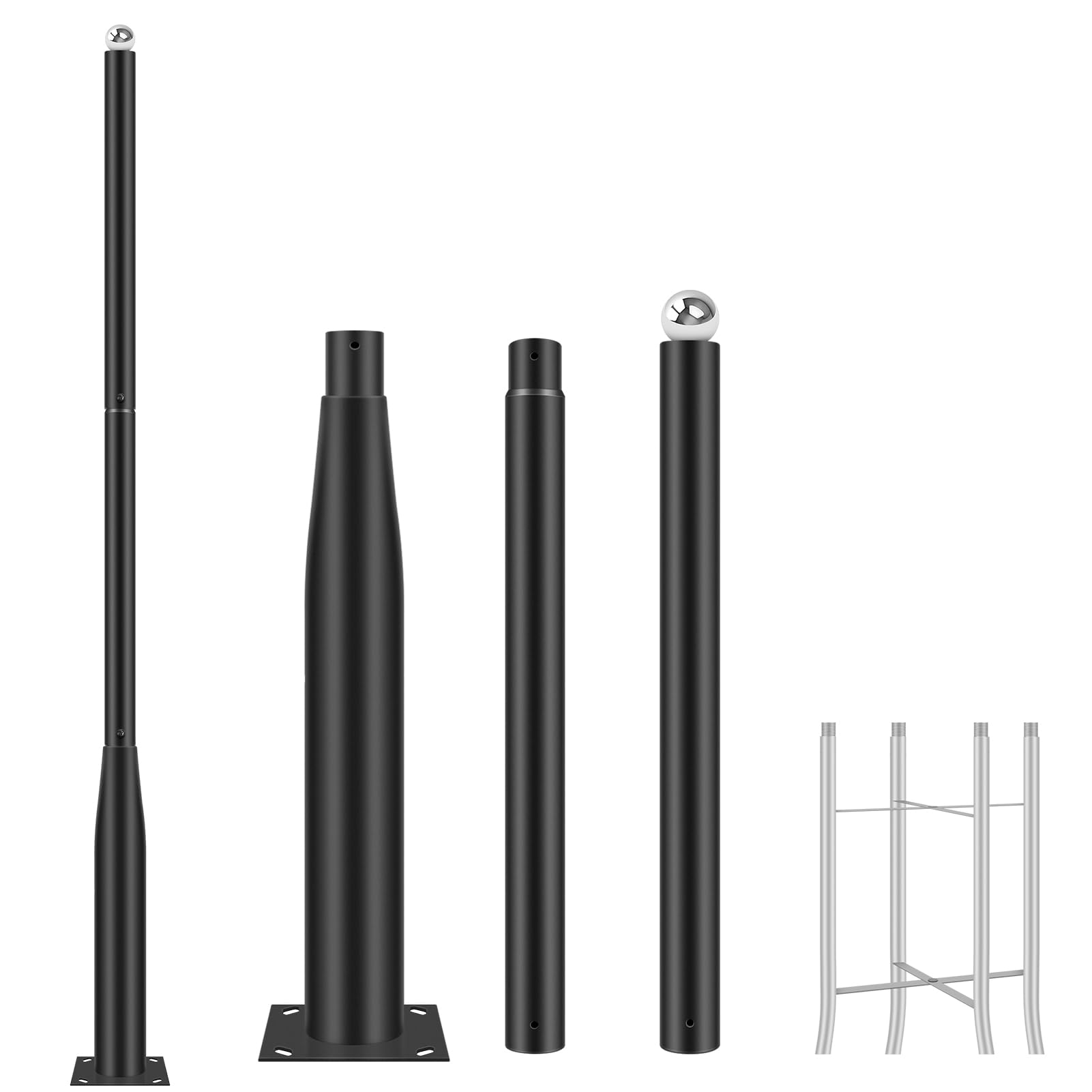 10Ft Solar Street Light Pole - Durable Metal Outdoor Lamp Post for Backyard, Courtyard, Porch & Patio Lighting | Perfect for Flag Lighting & Exterior Decor
