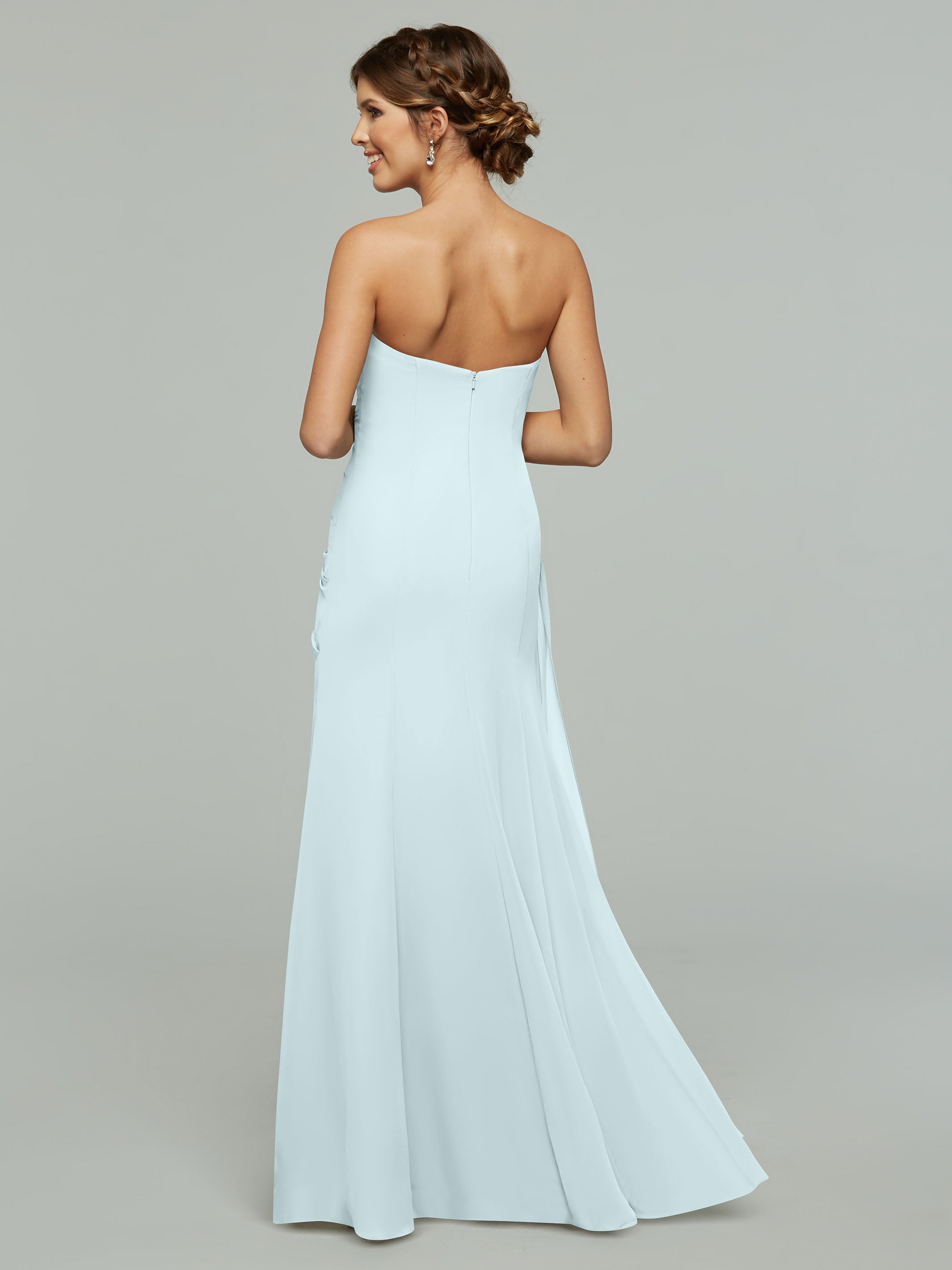 Strapless Sweetheart Chiffon Bridesmaid Dress with Ruching - Elegant Formal Gown for Weddings, Prom & Special Occasions