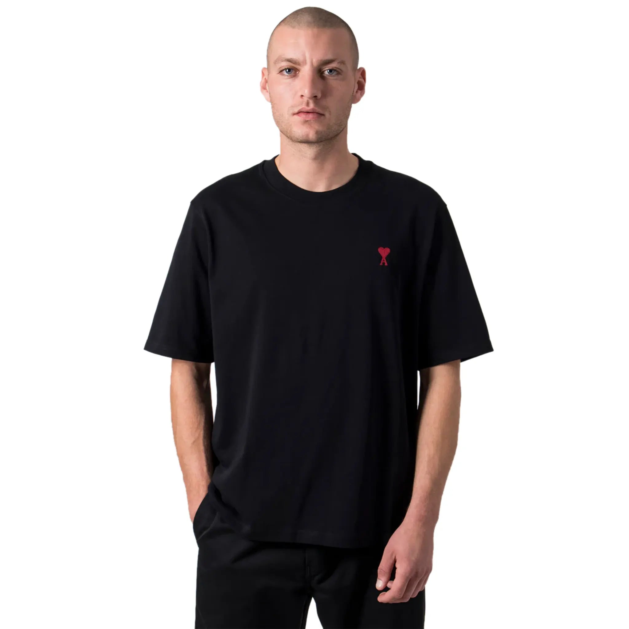 Ami Paris Ami De Coeur Black Red T-Shirt for Men - Stylish Graphic Tee for Casual Wear & Street Fashion