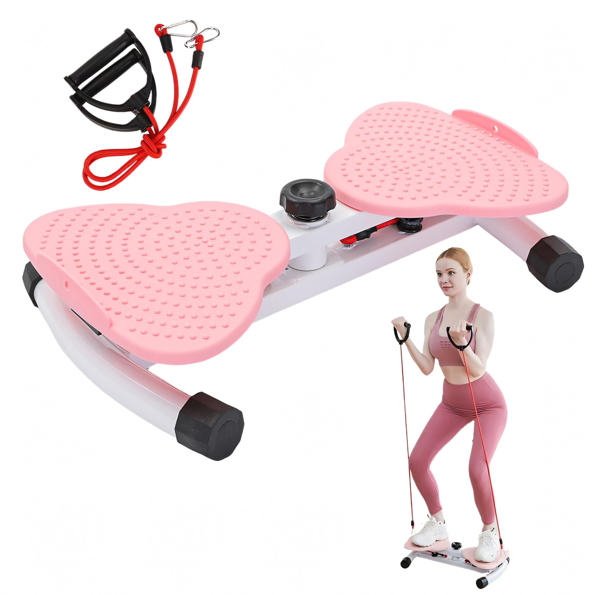 Waist Twister Board - Silent Ab Workout Machine with Resistance Bands for Core Training, Belly Fat Burning & Foot Massage | Home Gym Equipment for Weight Loss & Toning