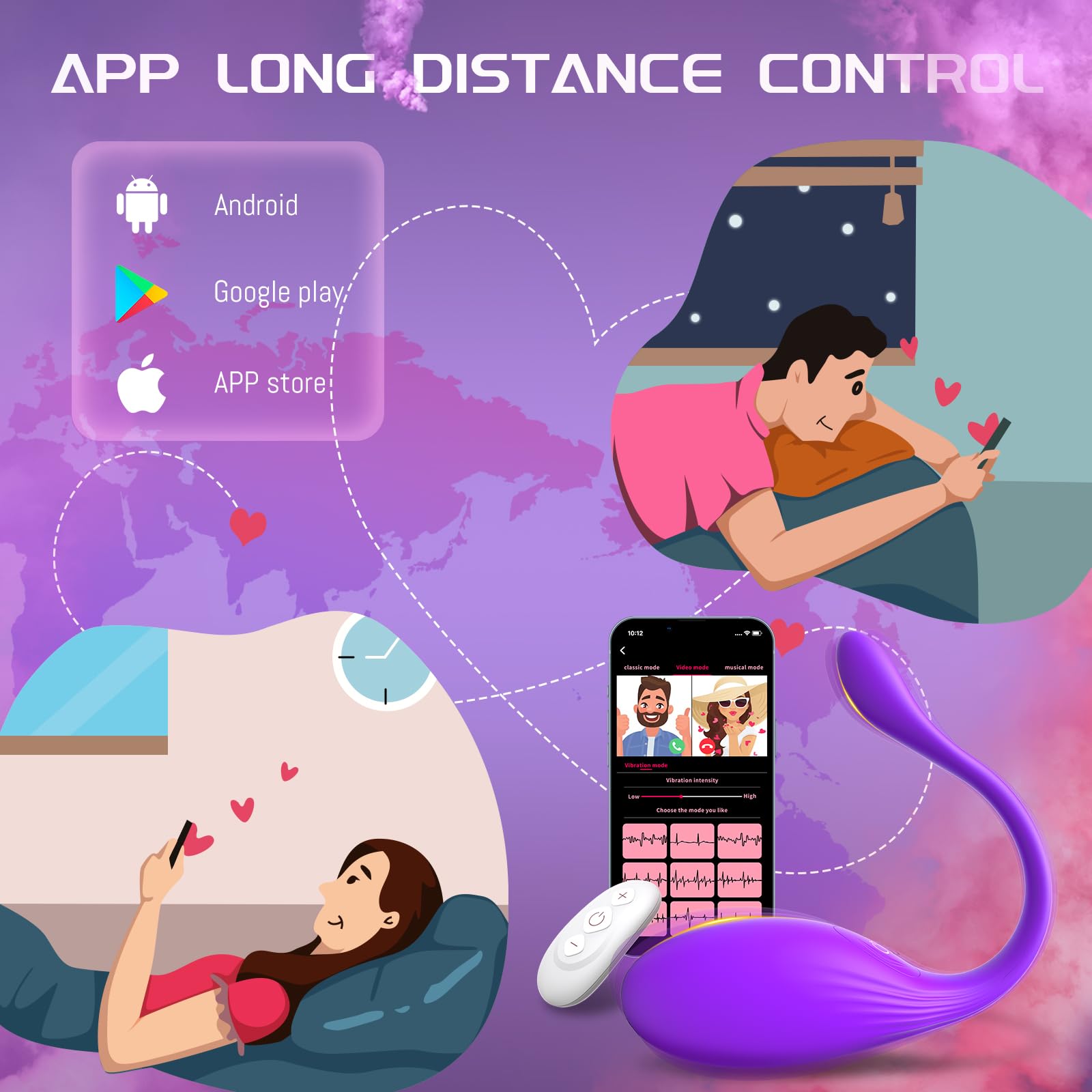 Premium APP Remote Control Vibrator - Wearable Panty Mini G-Spot Bullet Egg with 10 Vibration Modes | Rose Dildo for Clitoral, Vaginal & Anal Stimulation | Adult Sex Toy for Women & Couples | Perfect for Long-Distance Play, Solo Pleasure & Spicing Up Relationships