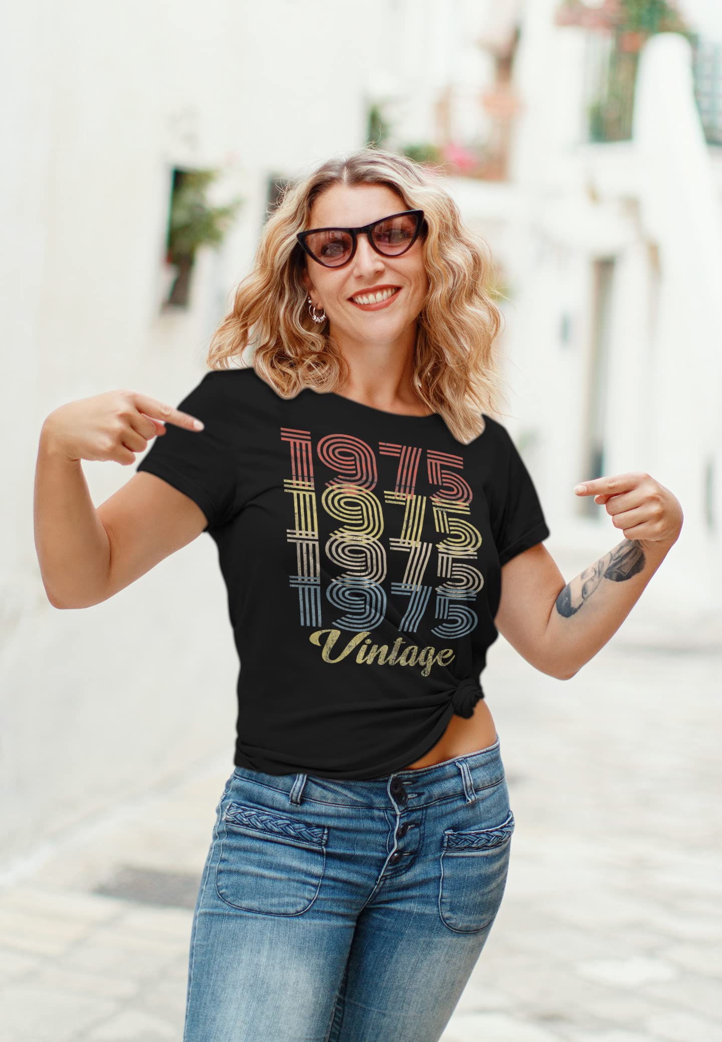 Vintage 1975 Retro 50th Birthday T-Shirt for Women - Funny 50th Birthday Gift Idea - Perfect for Parties, Celebrations & Milestone Events