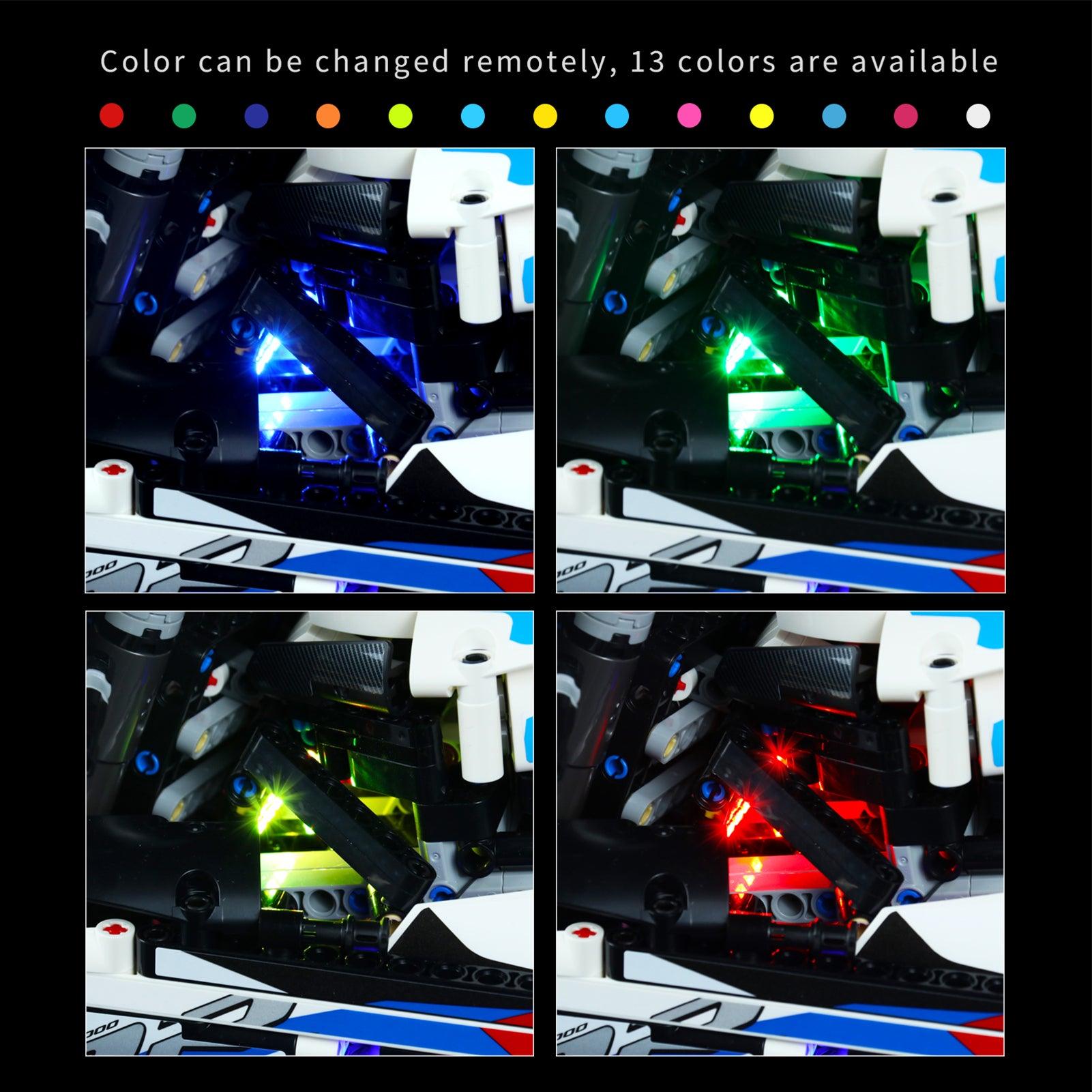 LEGO Technic BMW M 1000 RR 42130 Light Kit - Compatible with Motorcycle Building Set - Enhance Your Model with Realistic LED Lights for Night Display & Collection Showcase