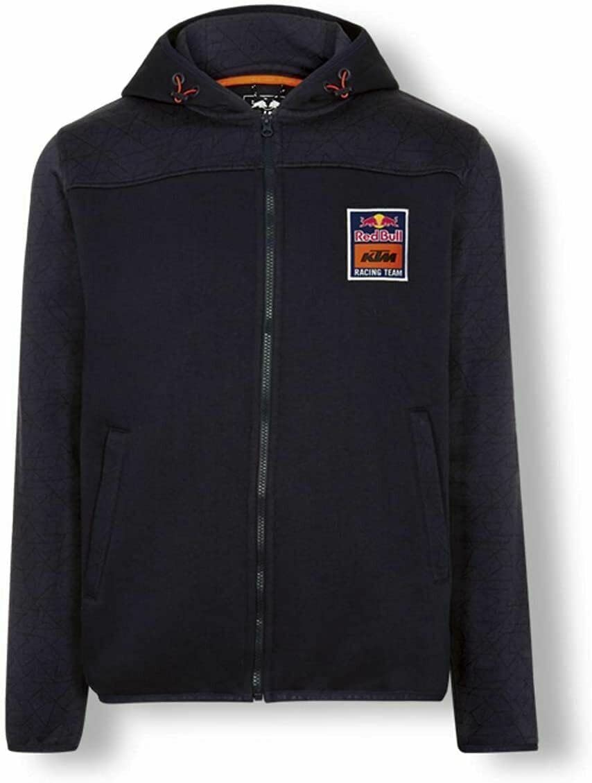 KTM Red Bull Racing Team Zip Hoodie - Navy Blue, Small Size | Men's & Women's Pullover Jacket for Motorcycle Racing Fans | Perfect for Casual Wear, Sports Events & Outdoor Activities