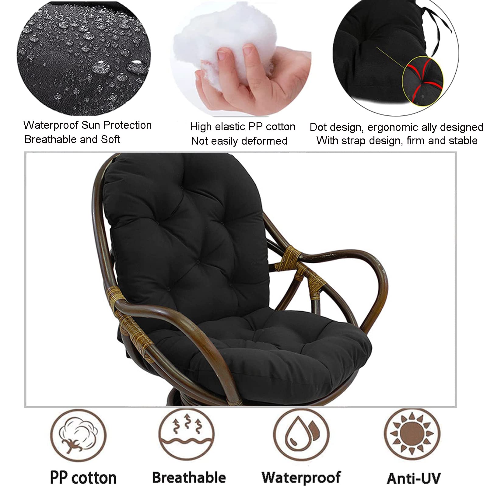 ZTGL Outdoor Waterproof Seat Cushion 47.3