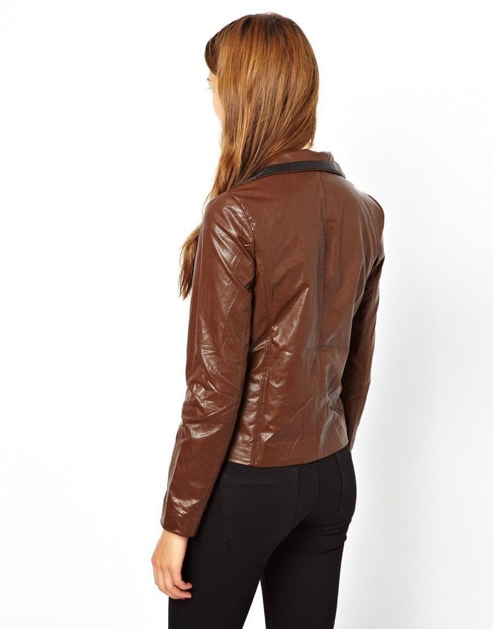 Women's Genuine Lambskin Leather Moto Biker Jacket - Black & Brown Combo | Stylish Outerwear for Motorcycle Riding, Casual Wear & Night Out