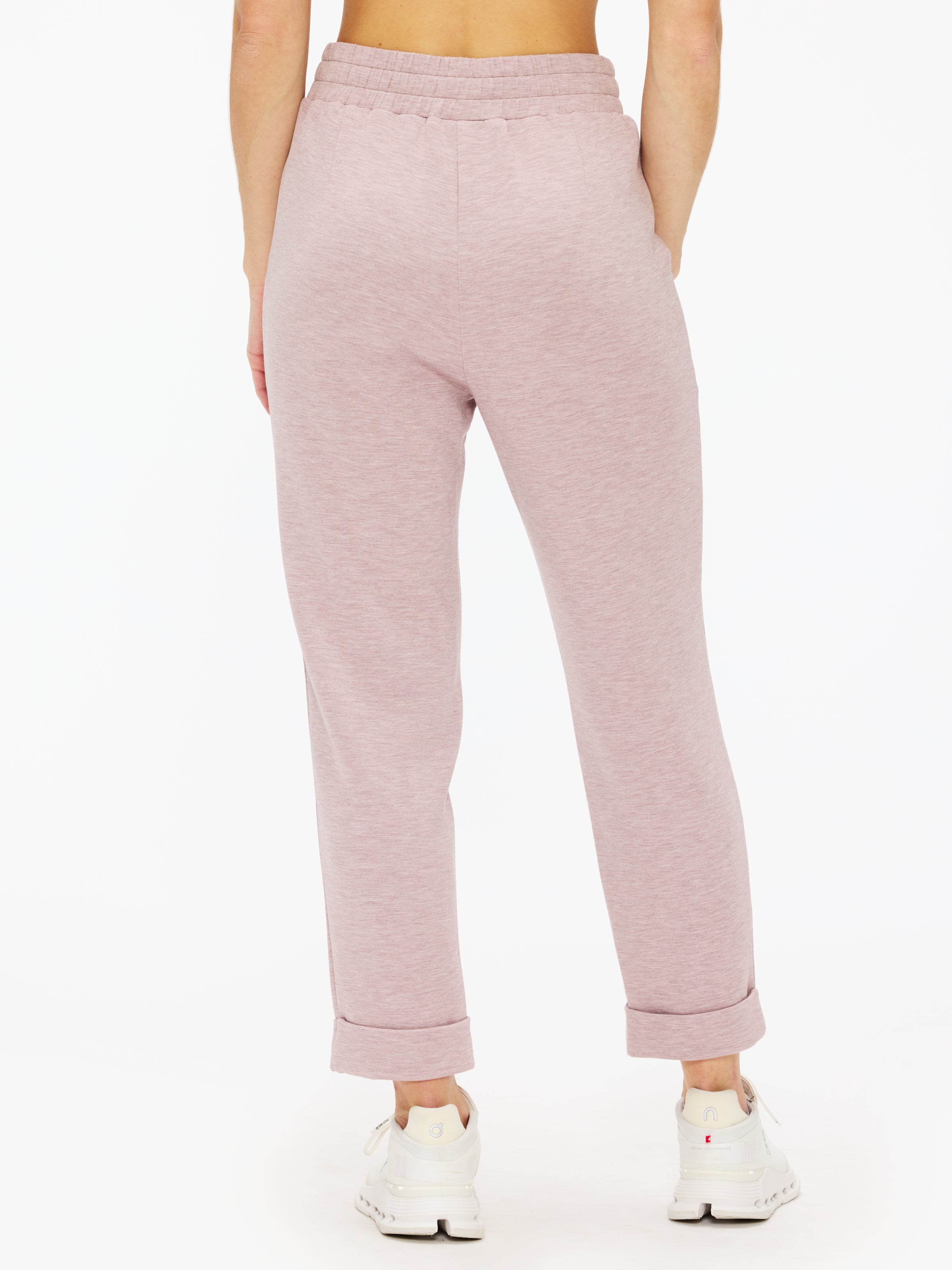 Varley Women's Rolled Cuff Yoga Pants - High Waisted Stretchy Workout Leggings for Yoga, Running & Lounge Wear