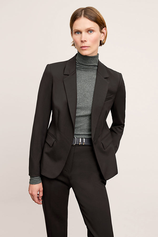 Smith Straight Trouser Washable Wool Twill Pants for Men - Classic Black Dress Pants for Office, Business & Formal Occasions