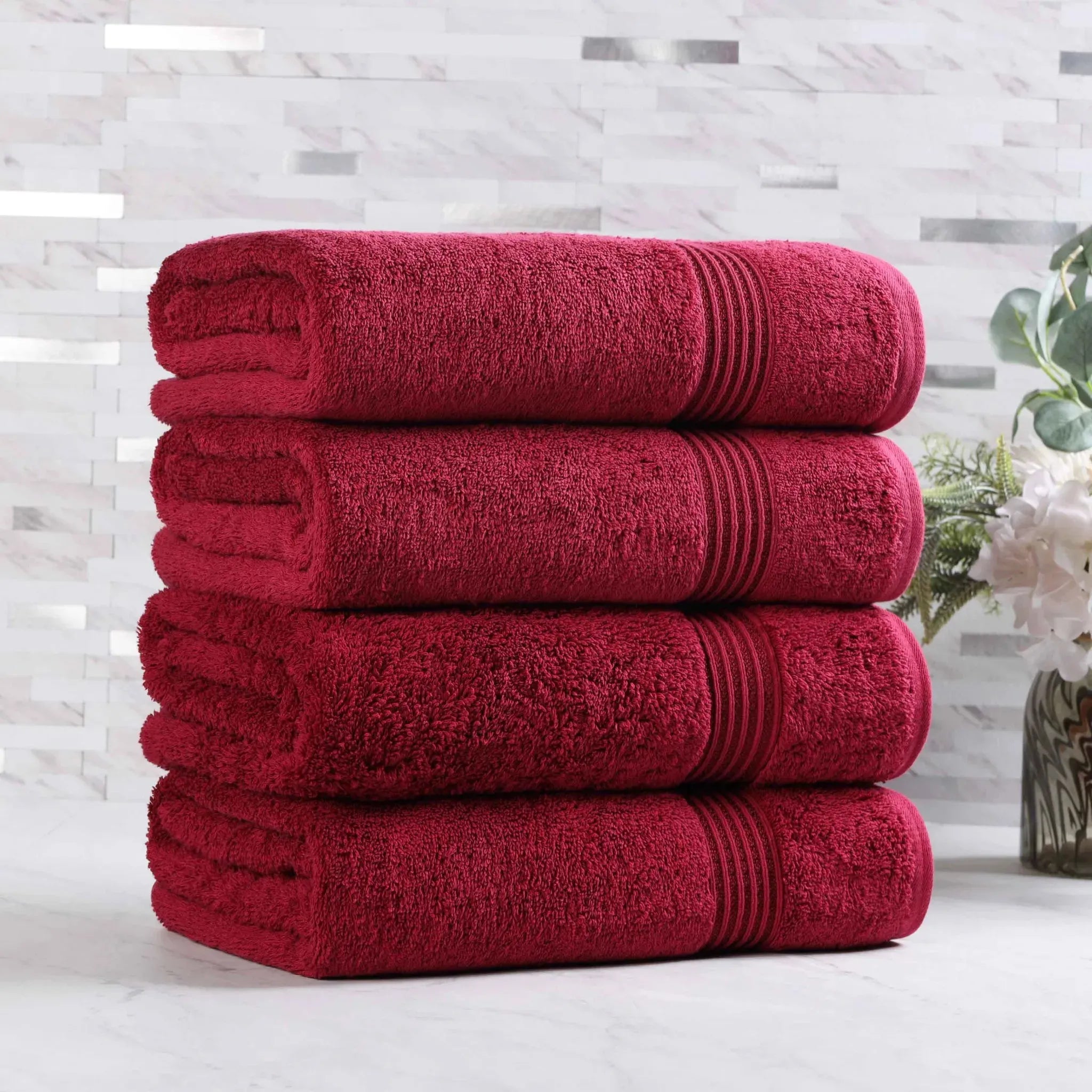 Premium Egyptian Cotton Bath Towels Set of 4 - Ultra Soft & Highly Absorbent Luxury Towels for Spa, Hotel & Home Use