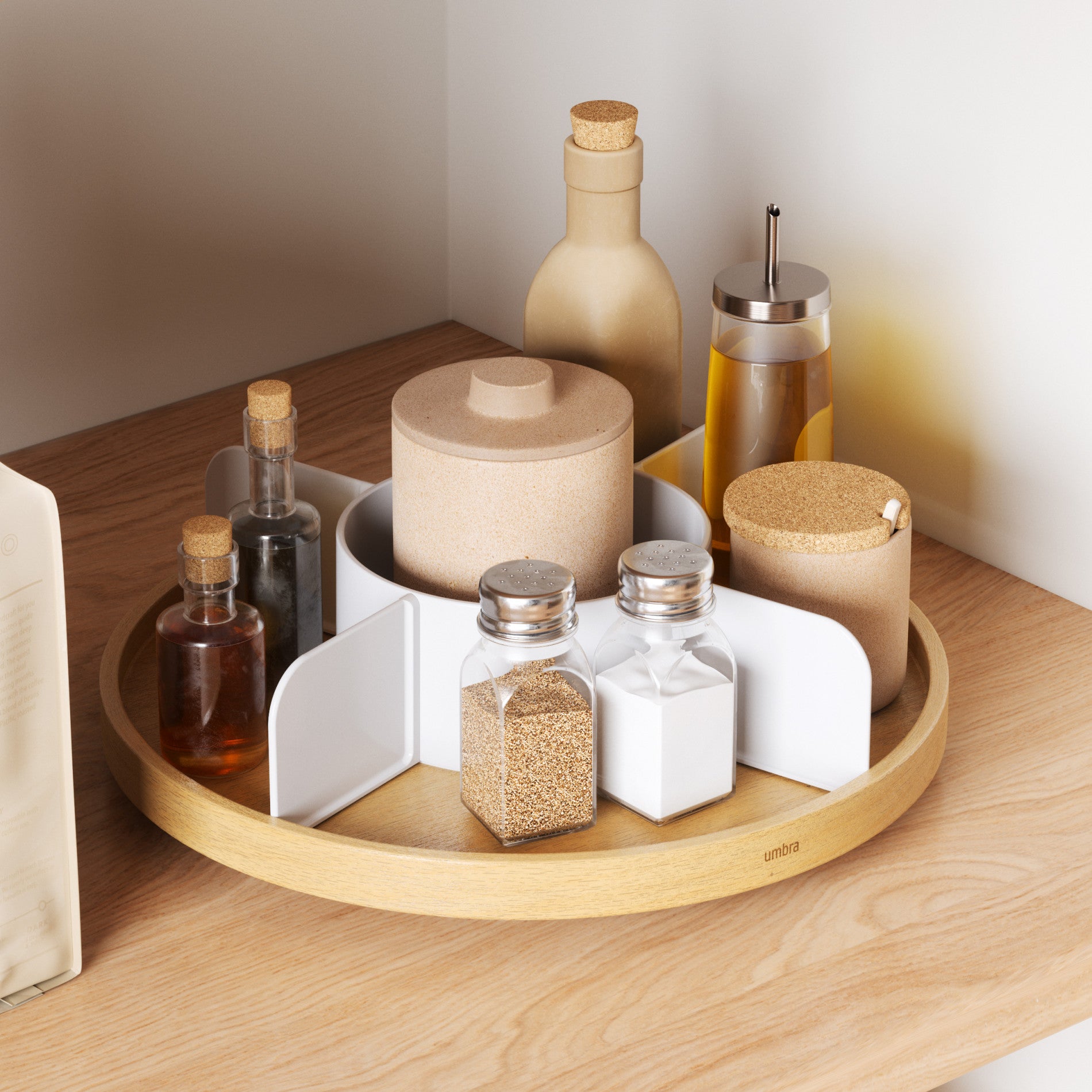 Bellwood Lazy Susan Turntable - 12 Inch Round Rotating Tray for Kitchen, Dining Table, Spice Organization - Perfect for Serving Food, Organizing Condiments & Decorating