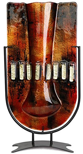 8-61022 Handcrafted Fused Art Glass UV Vase - Elegant Home Decor for Living Room, Wedding Centerpiece & Gift Idea
