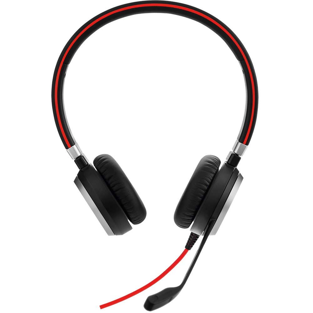 Jabra Evolve 40 UC Stereo Wired Headset with Noise-Canceling Mic | Professional Office Headphones for Calls & Music | Certified Renewed (US Retail Packaging) - Perfect for Remote Work, Video Conferencing & Gaming