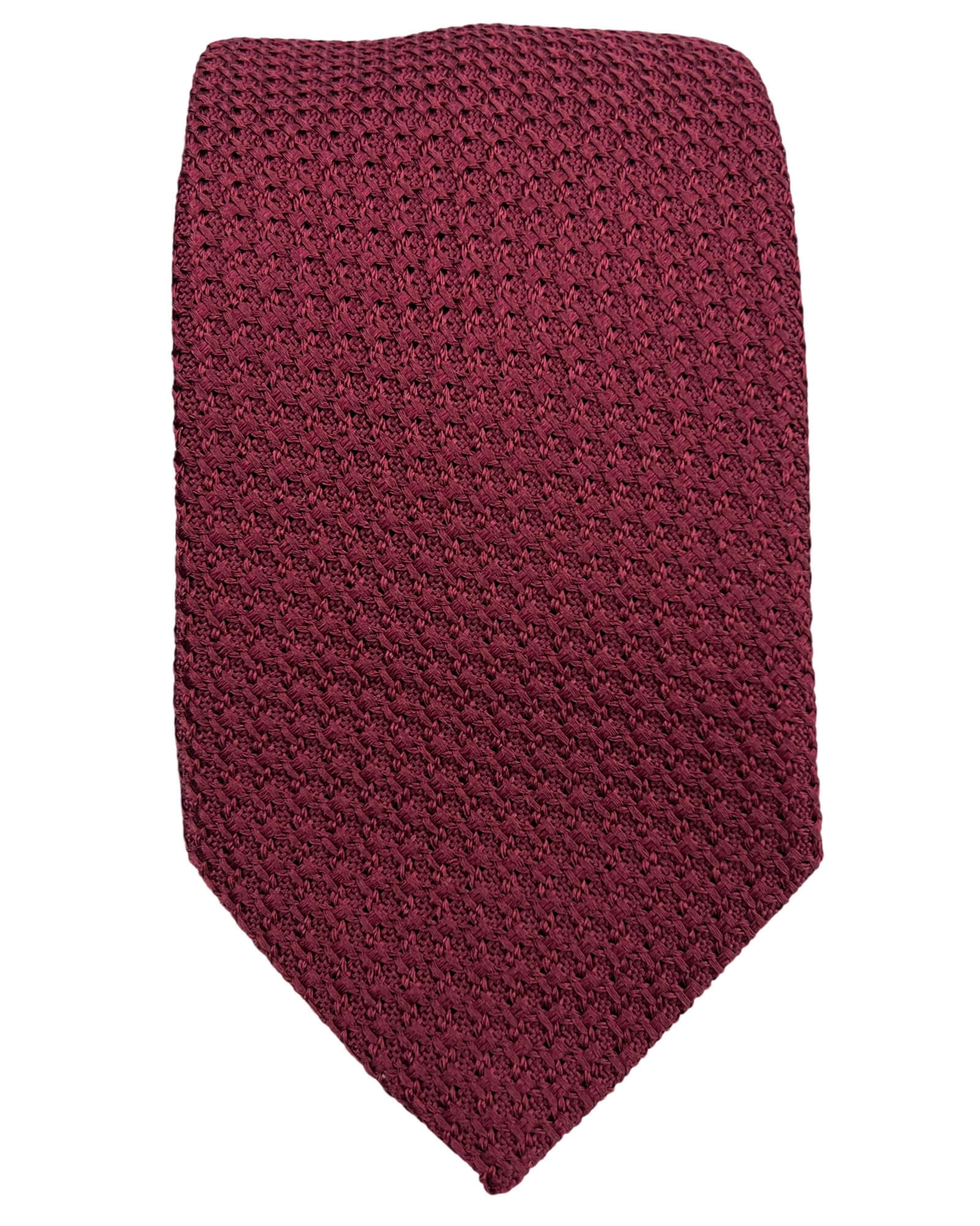 DÉCLIC Grenadine Silk Tie in Burgundy - Premium Handwoven Necktie for Men, Formal & Business Attire, Wedding & Office Wear