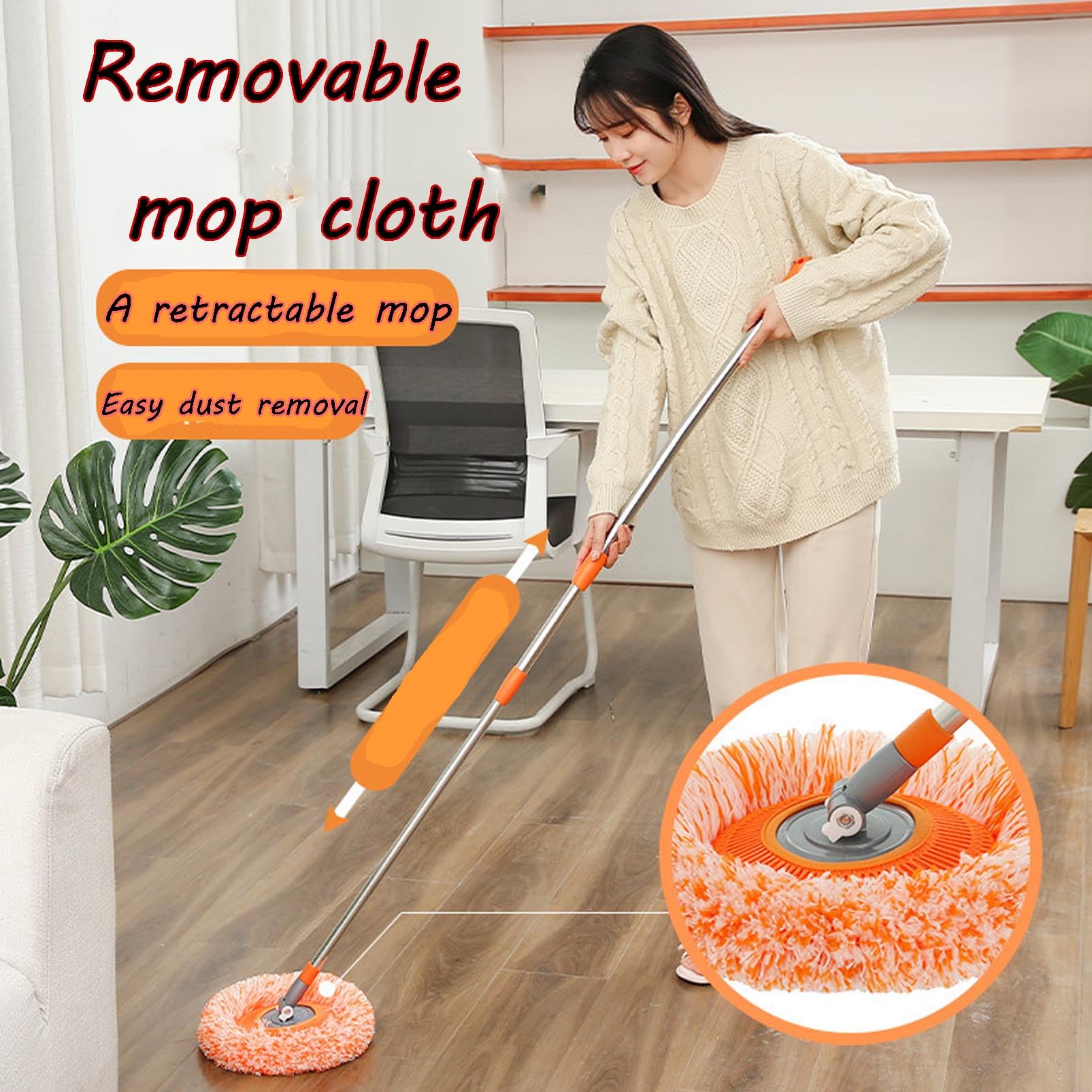 360° Rotatable Adjustable Mop - Extendable Microfiber Floor & Wall Cleaner for Home & Office