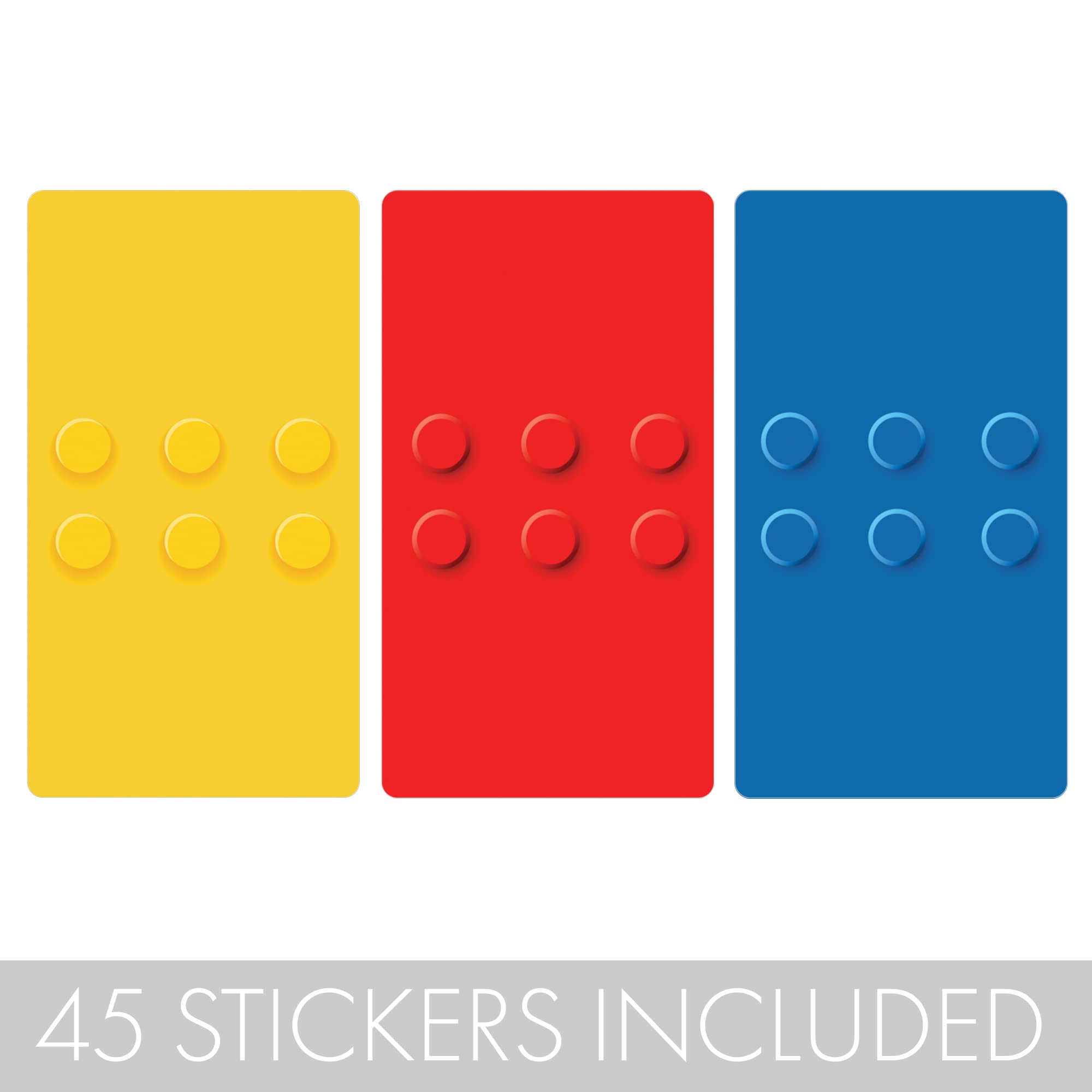 DIY Building Blocks Birthday Party Mini Candy Bar Wrappers - 45pcs Fun Lego-Style Stickers for Kids Party Favors, Classroom Rewards & Candy Packaging