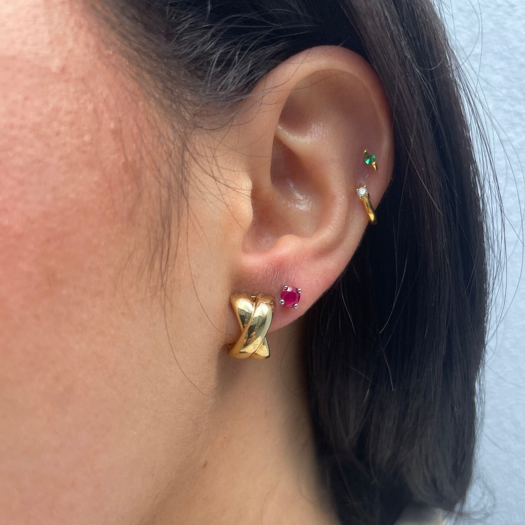 14K Yellow Gold Citrine Stud Earrings 4mm - Elegant Gemstone Jewelry for Women, Perfect for Everyday Wear & Special Occasions