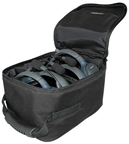 Eartec UL4S Ultralite Full Duplex Wireless Headset System for 4 Users - 4 Single Ear Headsets with Extra Batteries & Cleaning Wipes - Perfect for Construction, Event Staff, Security Teams & Outdoor Activities