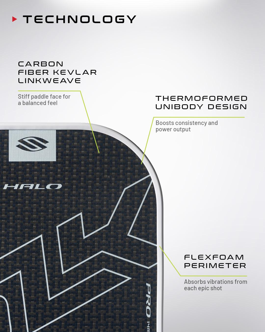 Selkirk SLK Halo Pro Max Pickleball Paddle - Premium Carbon Fiber Paddle for Competitive Play - Perfect for Tournaments & Outdoor Games