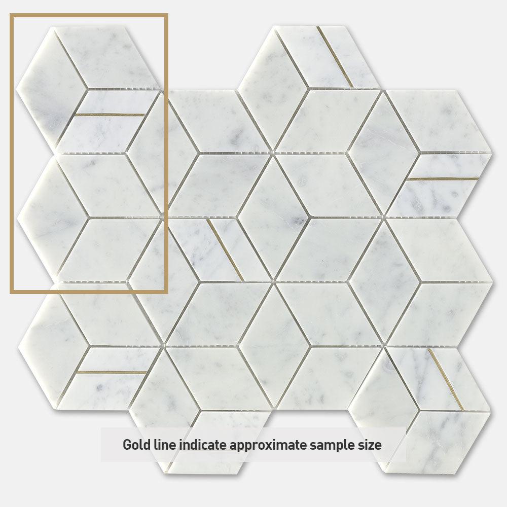 Premium Carrara Honed Marble Mosaic Tile Sheets - Fifth Ave Diamant Collection | Elegant Bathroom & Kitchen Backsplash, Shower Wall, and Flooring Design