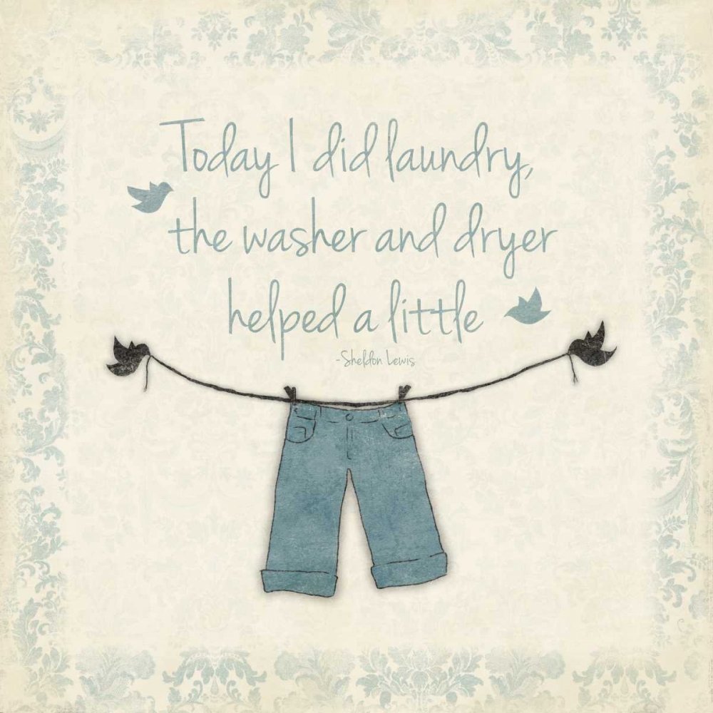 Posterazzi Laundry 2 Jace Grey Multicolor Poster Print - Vintage Wall Art Decor for Bedroom, Living Room & Office