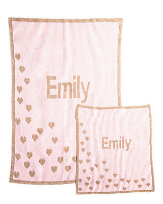 Butterscotch Blankets with Metallic Sprinkled Hearts - Soft Cozy Throw Blanket for Bed, Couch & Home Decor - Perfect Gift for Valentine's Day, Christmas & Special Occasions