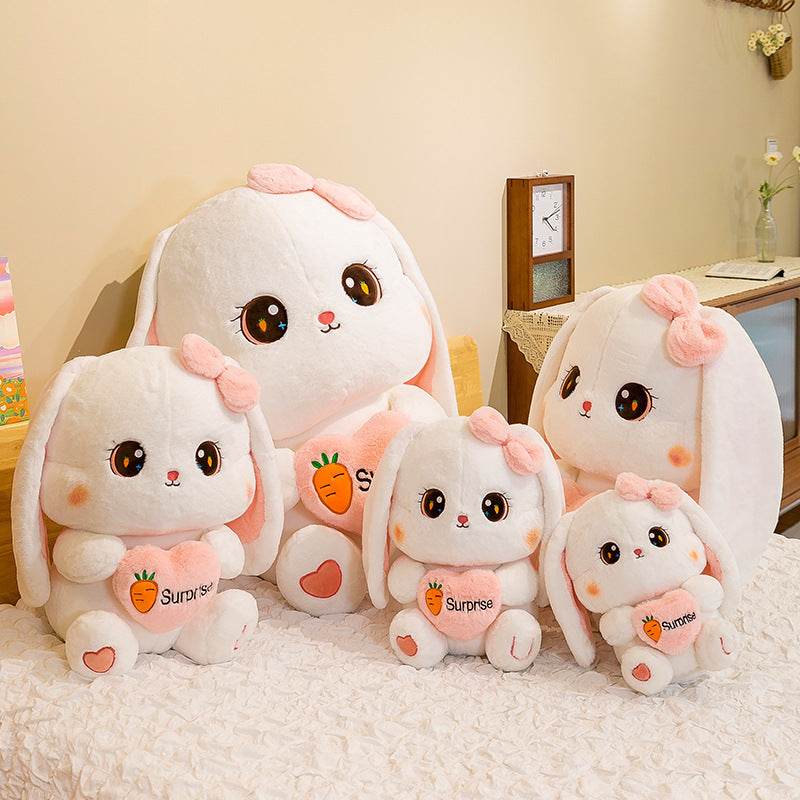 Adorable Pink and White Bunny Plush Toy - Soft Stuffed Animal for Kids, Gift for Easter, Baby Shower & Nursery Decor | Perfect for Cuddling, Gifting & Home Decoration