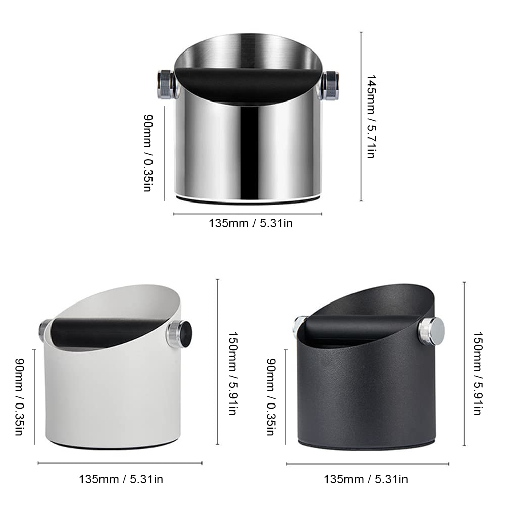 Premium Espresso Knock Box - Large Capacity, Non-Slip Base Barista Tool for Coffee Grounds - Essential Espresso Machine Accessory (White) - Perfect for Home Baristas & Coffee Shops