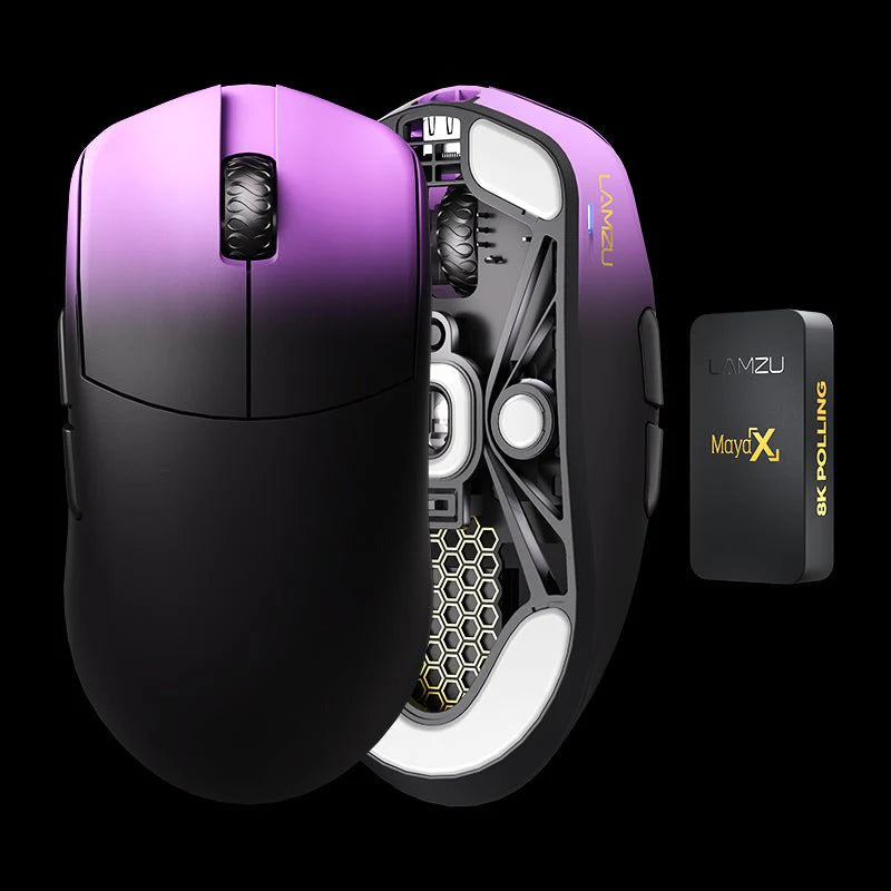 Lamzu Maya X 8K Wireless Gaming Mouse - Ultra Lightweight 55g, Ergonomic Design, 8K Polling Rate for Competitive Esports - Perfect for FPS, MOBA & Battle Royale Games